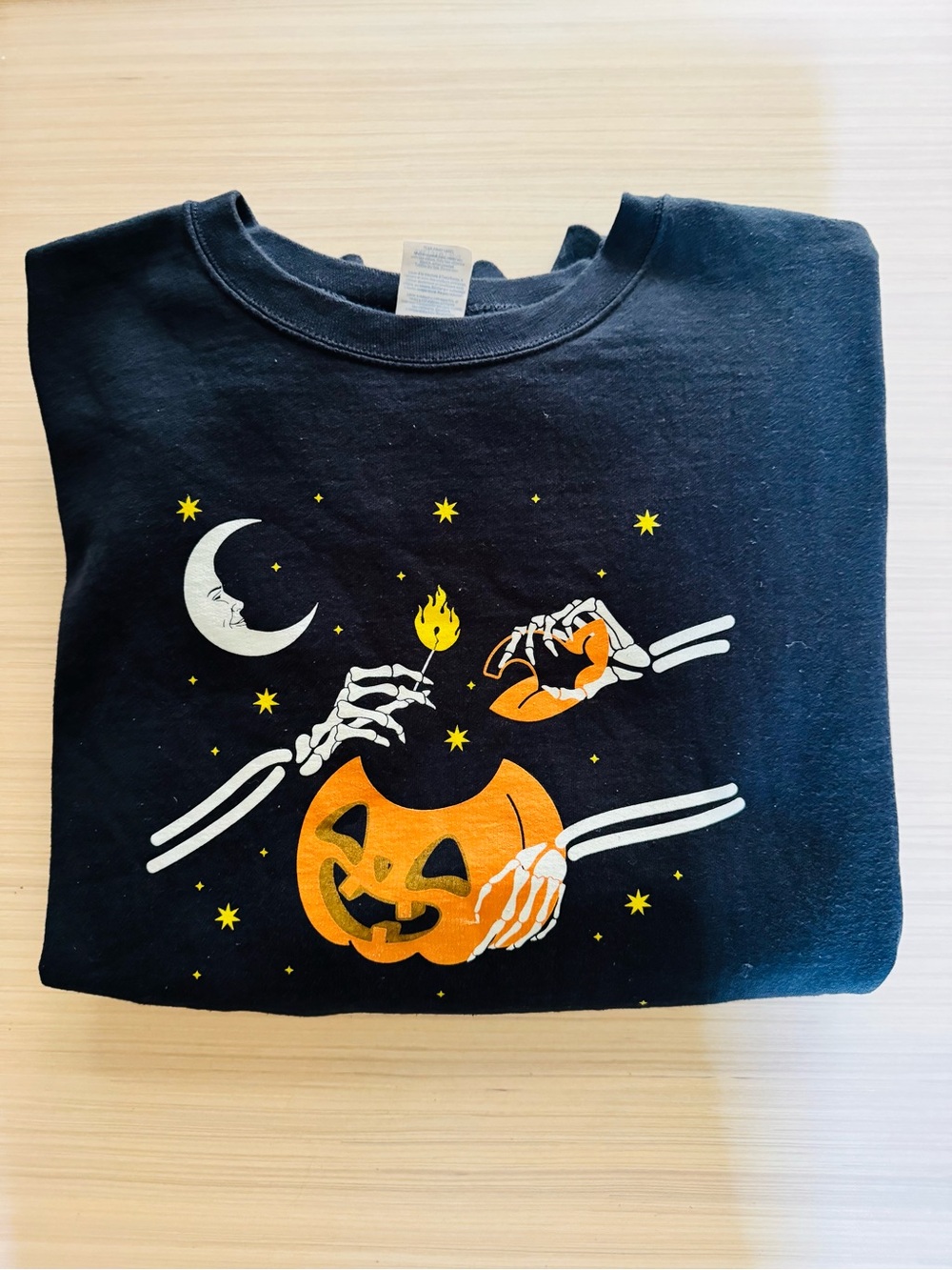 90’s Port & Company Skeleton Pumpkin Halloween Crew Neck Sweatshirt - 3X